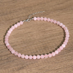 Buddha Stones Natural Rose Quartz Bead Peace Necklace - Natural Rose Quartz(Color May Vary) - 10mm - image 0
