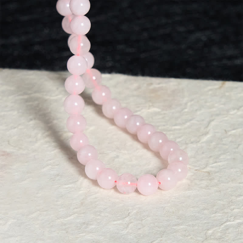 Buddha Stones Natural Rose Quartz Bead Peace Necklace - image 6