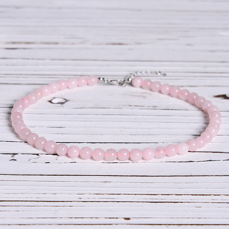 Buddha Stones Natural Rose Quartz Bead Peace Necklace - image 1