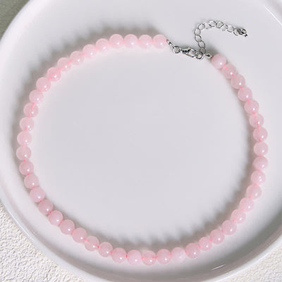 Buddha Stones Natural Rose Quartz Bead Peace Necklace - image 2