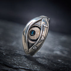 Buddha Stones Copper Dzi Beads Evil Eye Protection Adjustable Ring - Dzi Beads(Wealth ♥ Luck) - image 0