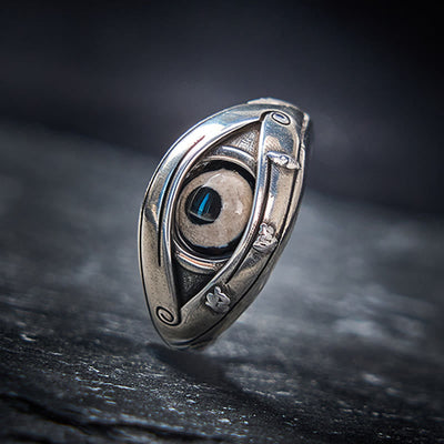 Buddha Stones Copper Dzi Beads Evil Eye Protection Adjustable Ring - Dzi Beads(Wealth ♥ Luck) - image 0
