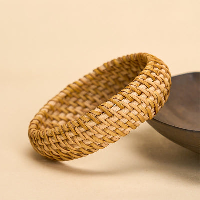 Buddha Stones Handwoven Rattan Bohemian Resort Wide Bracelet Bangle - image 3