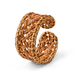 Buddha Stones Handwoven Natural Rattan Boho Resort Adjustable Cuff Bracelet - Ratten(Balance ♥ Grounding) - image 0
