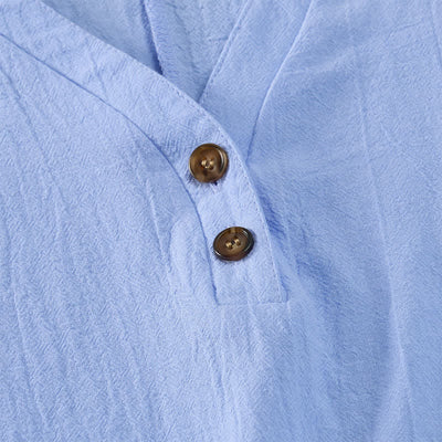 Buddha Stones Summer Casual Minimalist Button-Up Solid Women's Short Sleeve Dresses - image 18