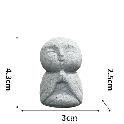 Buddha Stones Resin Small Prayer Ksitigarbha Buddha Compassion Meditation Statue - Kneeling Prayer 4.3*3.0*2.5cm - image 18