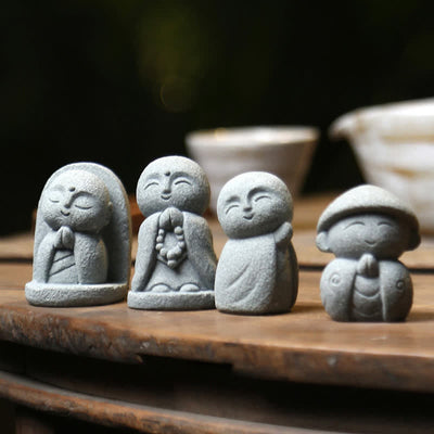 Buddha Stones Resin Small Prayer Ksitigarbha Buddha Compassion Meditation Statue - image 22