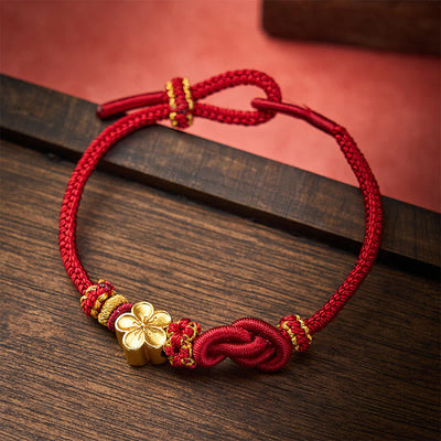 Buddha Stones Flower Braided Rope Knot Adjustable Bracelet - image 1