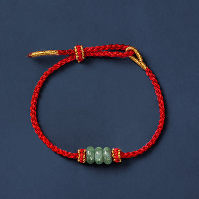 Buddha Stones Handmade Braided Red String 3mm Jade Beads Protection Adjustable DIY Bracelet - image 13