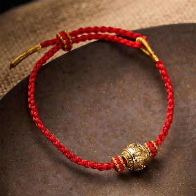 Buddha Stones Hand-Woven Red String Strength Om Mani Padme Hum Adjustable DIY Bracelet - image 11