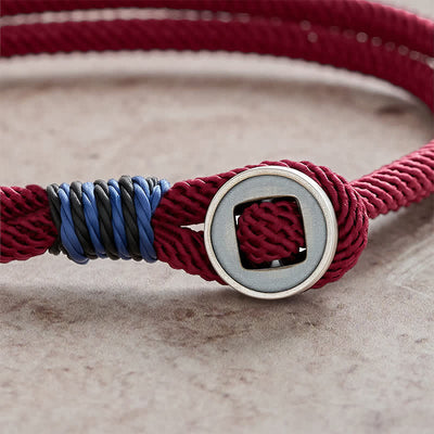 Buddha Stones 925 Sterling Silver Double Wrap Button Protection Bracelet - image 4