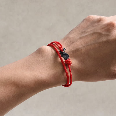 Buddha Stones Double Wrap Braided Rope Whale Connection Bracelet - image 2