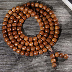 Buddha Stones Natural Jujube Wood 108 Bead Mala - Jujube Wood(Courage ♥ Strength) - image 0