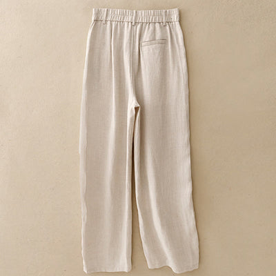 Buddha Stones Spring Summer Minimalist Casual Solid Zipper Design Long Pants Women's Straight Leg Pants With Pockets - image 1