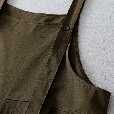 Buddha Stones Spring Summer Casual Minimalist Solid Button-Up Women's Jumpsuit With Pocket - image 2