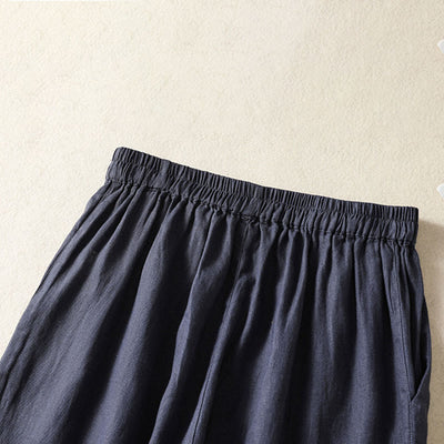 Buddha Stones Spring Summer Casual Minimalist Solid Capri Pants Women's Straight Leg Pants With Pockets - image 16