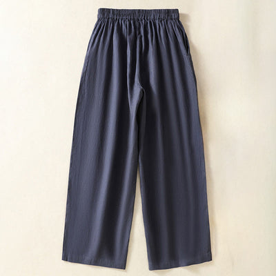Buddha Stones Spring Summer Casual Minimalist Solid Capri Pants Women's Straight Leg Pants With Pockets - image 13