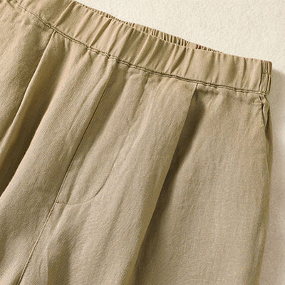 Buddha Stones Spring Summer Casual Minimalist Solid Capri Pants Women's Straight Leg Pants With Pockets - image 9