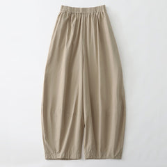 Buddha Stones Summer Casual Minimalist Solid Cropped Pants Women's Harem Pants With Pockets - BurlyWood - US12, UK/AU16, EU44 (2XL) - image 0