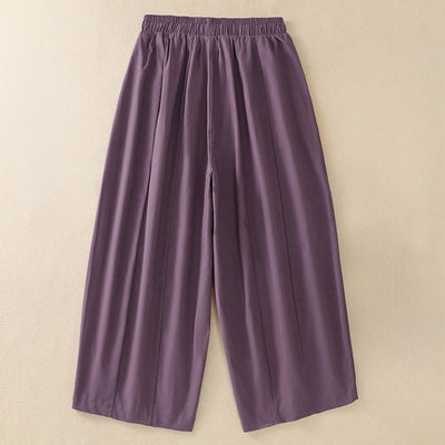 Buddha Stones Summer Casual Minimalist Drawstring Solid Women's Cropped Pants With Pockets - image 10
