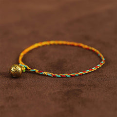 Buddha Stones Hand-woven Colorful String Bell Balance Braided Bracelet - Blue - 7.9 in (20 cm) - image 0