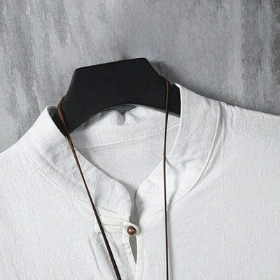 Buddha Stones Summer Tang Style Casual Frog Button Bamboo Men's Short Sleeve Shirts - image 4