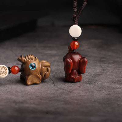 Buddha Stones Green Sandalwood Elephant STRENGTH Braided Keychains - image 11