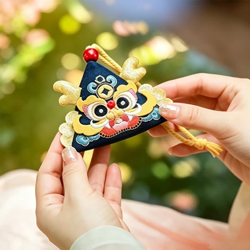 Buddha Stones Cotton Dragon Tiger Snake Triangle CUTE ANIMAL DECOR - Navy Dragon - image 10