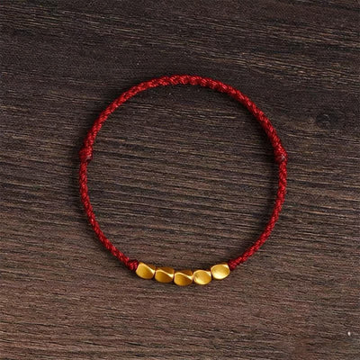 Buddha Stones Hand-Woven Red String Twisted Beads Protection Braided Adjustable Bracelet - Burgundy Red String - image 11