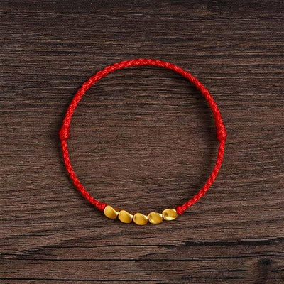 Buddha Stones Hand-Woven Red String Twisted Beads Protection Braided Adjustable Bracelet - image 1