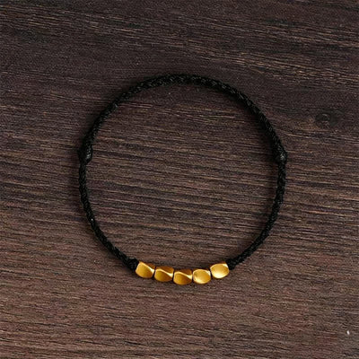 Buddha Stones Hand-Woven Red String Twisted Beads Protection Braided Adjustable Bracelet - Black String - image 12