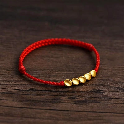 Buddha Stones Hand-Woven Red String Twisted Beads Protection Braided Adjustable Bracelet - image 2