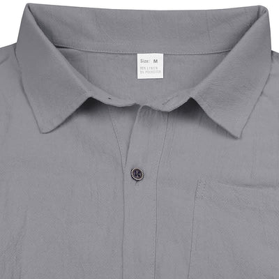 Buddha Stones Summer Casual Minimalist Button-Up Solid Men's Sleeveless Shirts - Gray - US/UK/AU44，EU54 (3XL) - image 25