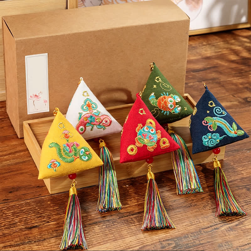 Buddha Stones Polyester Embroidery Zongzi Triangle Scorpion CUTE ANIMAL DECOR - image 23