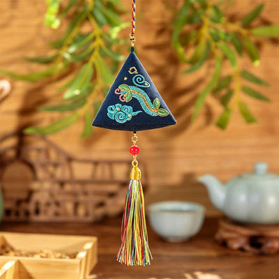 Buddha Stones Polyester Embroidery Zongzi Triangle Scorpion CUTE ANIMAL DECOR - Navy Centipede - image 14