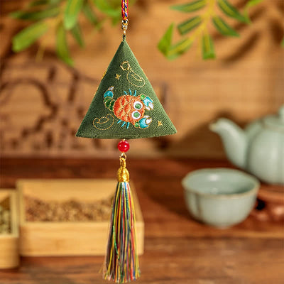 Buddha Stones Polyester Embroidery Zongzi Triangle Scorpion CUTE ANIMAL DECOR - Green Scorpion - image 0
