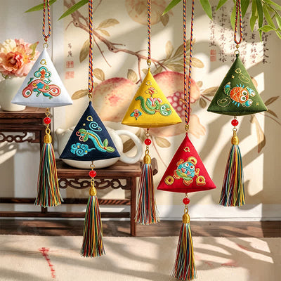 Buddha Stones Polyester Embroidery Zongzi Triangle Scorpion CUTE ANIMAL DECOR - image 24