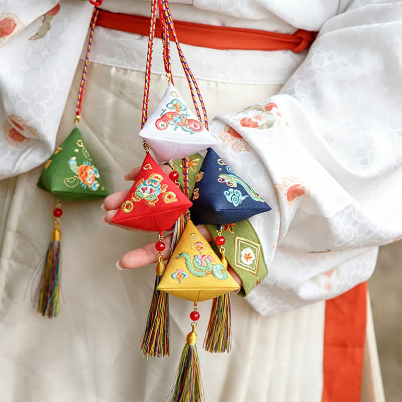 Buddha Stones Polyester Embroidery Zongzi Triangle Scorpion CUTE ANIMAL DECOR - image 20