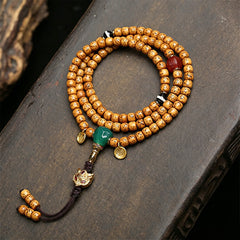 Buddha Stones Star Moon Bodhi Seed Fox Gourd Wisdom Tibetan Handmade 108 Bead Mala - Style A - Star Moon Bodhi Seed (Wisdom ♥ Inner Peace) - image 0