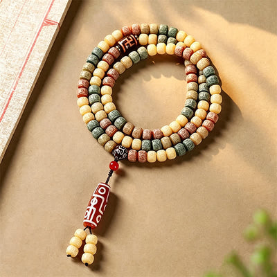 Buddha Stones Bodhi Seed Hand-Woven Peace Vintage 108 Bead Mala - Bodhi Seed (Awakening ♥ Wisdom) - image 0