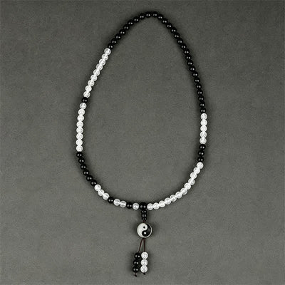 Buddha Stones Black Obsidian Bagua Protection Hand Beaded Bracelet - image 2