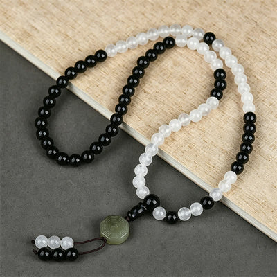 Buddha Stones Black Obsidian Bagua Protection Hand Beaded Bracelet - Bagua(Balance ♥ Harmony) - image 0