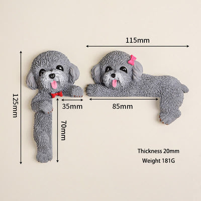 Buddha Stones Hand-Painted Resin Dog 3D Cute Decorative Switch Wall Sticker - image 45
