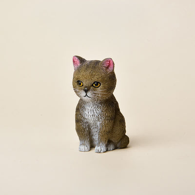 Buddha Stones Painted Resin Gloomy Kitten Family Mini Cat Cute Animal Decor - Tabby - image 18