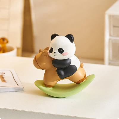 Buddha Stones Resin Cute Panda Rocking Harmony Desktop Decor - image 2