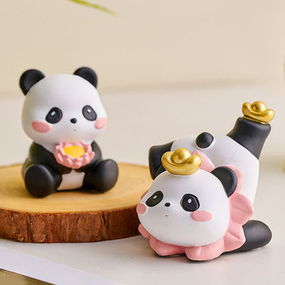 Buddha Stones Resin Lotus Panda Phone Stand Cute Animal Decor - image 2