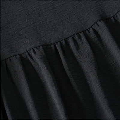 Buddha Stones Summer Casual Minimalist Solid Women's Short Sleeve Dresses With Pocket - image 11