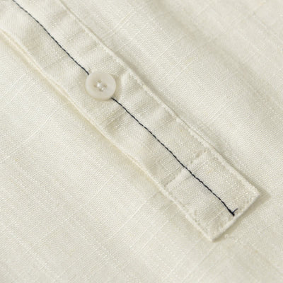 Buddha Stones Summer Casual Tang Style Mandarin Collar Button-Up Solid Men's Short Sleeve Shirts With Pocket - image 5