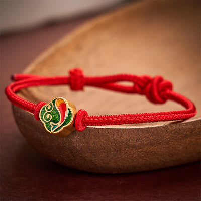 Buddha Stones Handmade Red String Double Koi Fish Protection Braided Cord Adjustable Bracelet - image 10