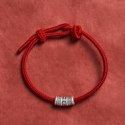Buddha Stones Handmade Braided Red String Om Mani Padme Hum Protection Bracelet - Red - 5.91-7.48 in (15-19cm) - image 0